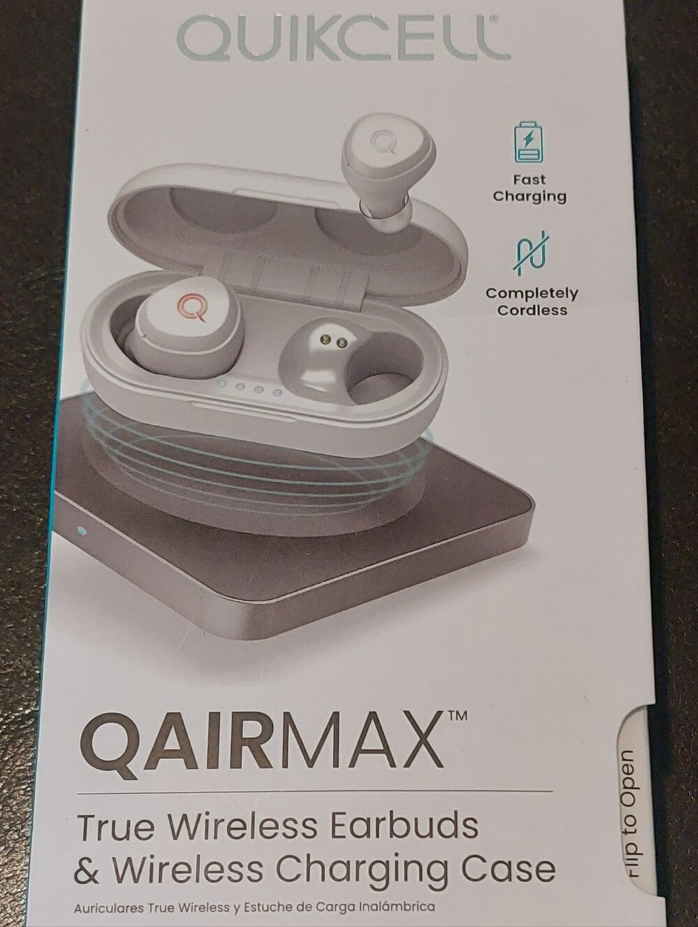 Quikcell QAir Max True Wireless Earbuds w/ Charging Case White, New